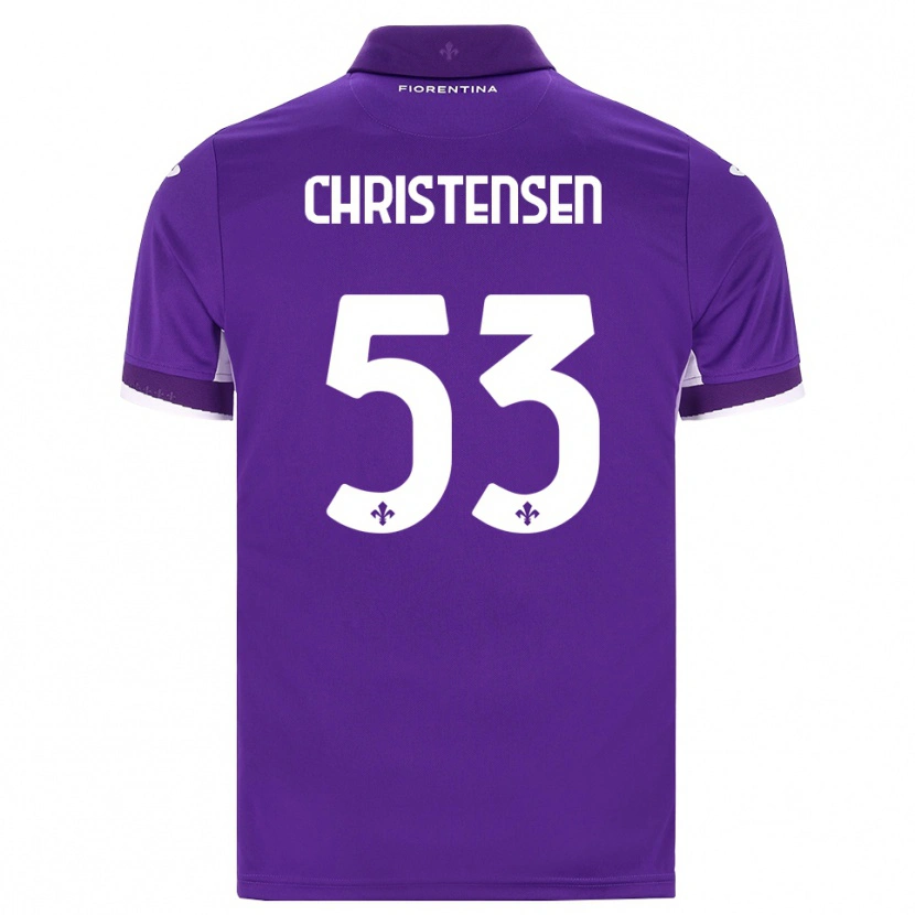Danxen Mulher Camisola Oliver Christensen #53 Roxo Branco Rosa Principal 2026/27 Camisa Brasil