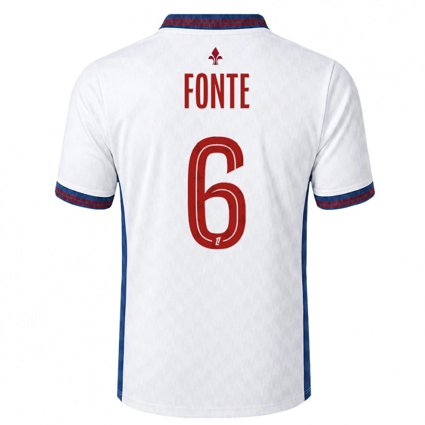 Danxen Mulher Camisola Jose Fonte #6 Vermelho Branco Azul Alternativa 2026/27 Camisa Brasil