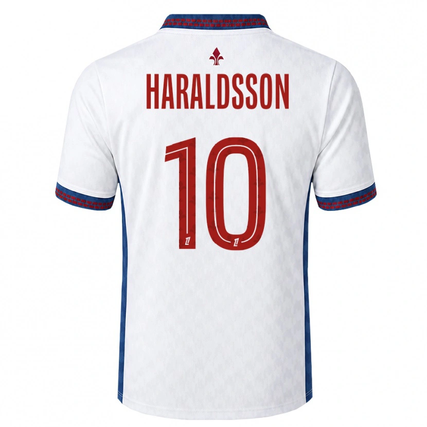 Danxen Mulher Camisola Hákon Arnar Haraldsson #10 Vermelho Branco Azul Alternativa 2026/27 Camisa Brasil