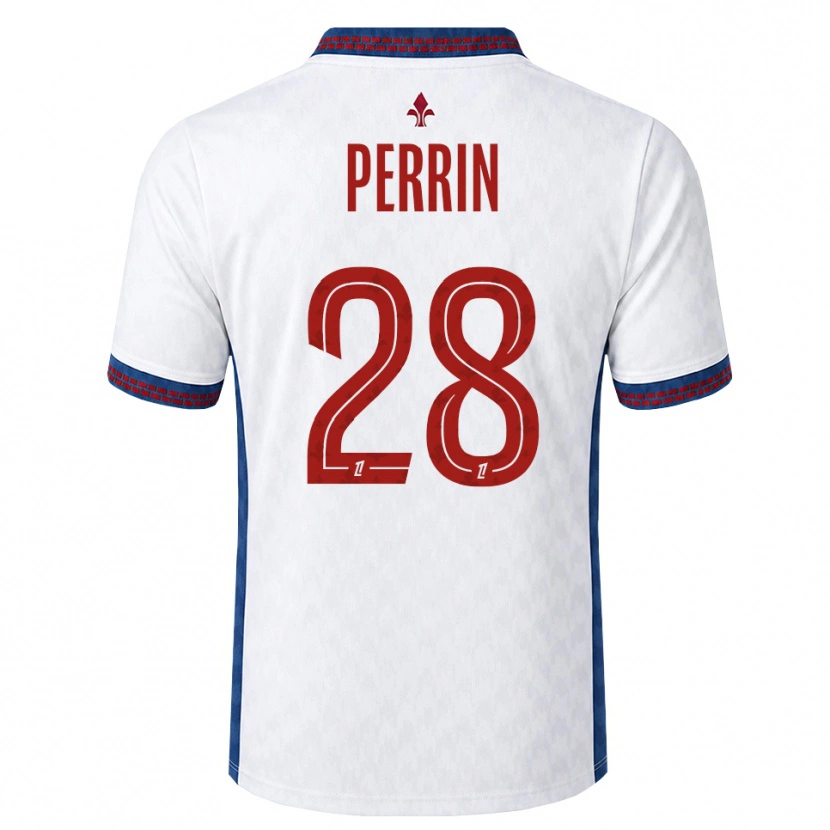 Danxen Mulher Camisola Gaëtan Perrin #28 Vermelho Branco Azul Alternativa 2026/27 Camisa Brasil