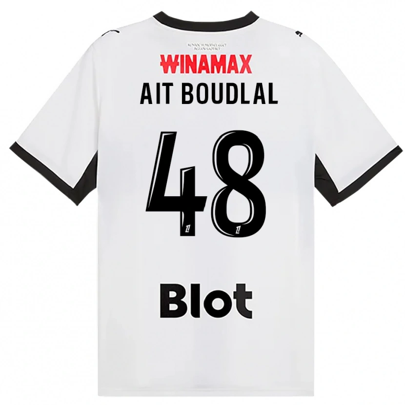 Danxen Mulher Camisola Abdelhamid Ait Boudlal #48 Preto Branco Vermelho Alternativa 2026/27 Camisa Brasil