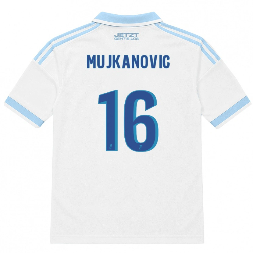 Danxen Mulher Camisola Edin Mujkanovic #16 Azul Céu Claro Branco Vermelho Alternativa 2026/27 Camisa Brasil