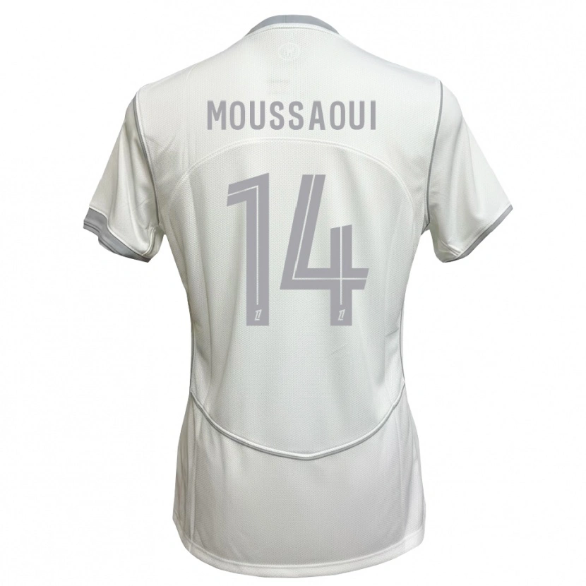 Danxen Mulher Camisola Amine Moussaoui #14 Cinza Branco Alternativa 2026/27 Camisa Brasil