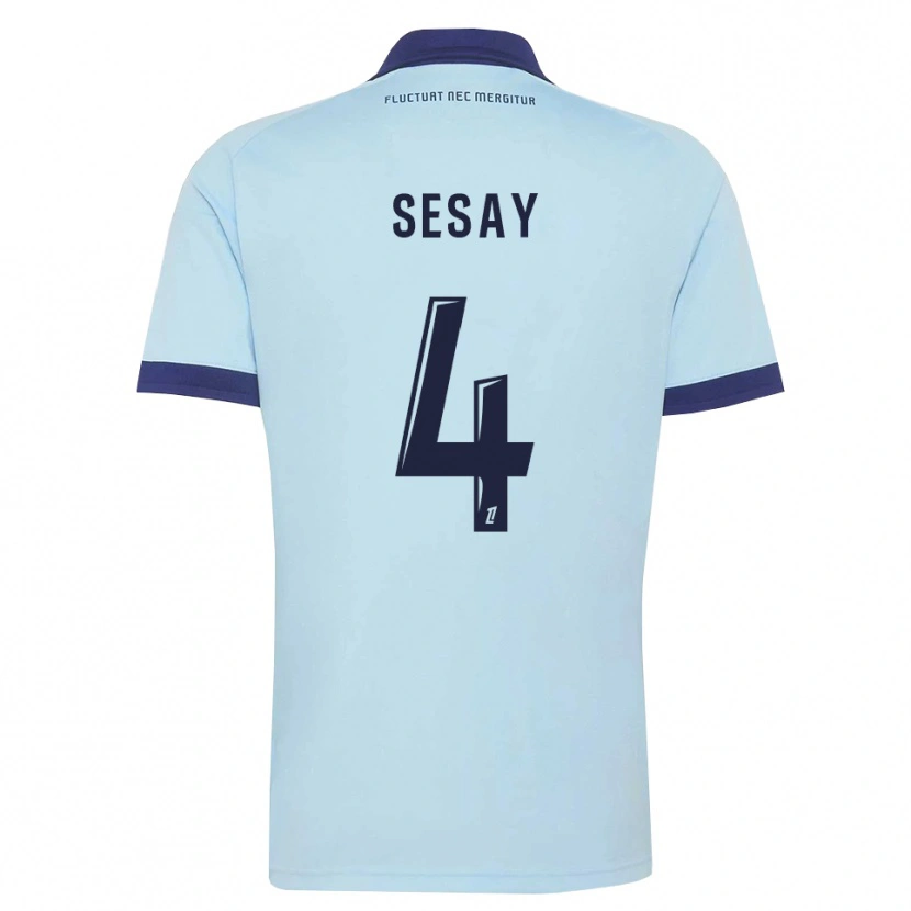 Danxen Mulher Camisola Mohamed Sesay #4 Azul Centáurea Preto Alternativa 2026/27 Camisa Brasil
