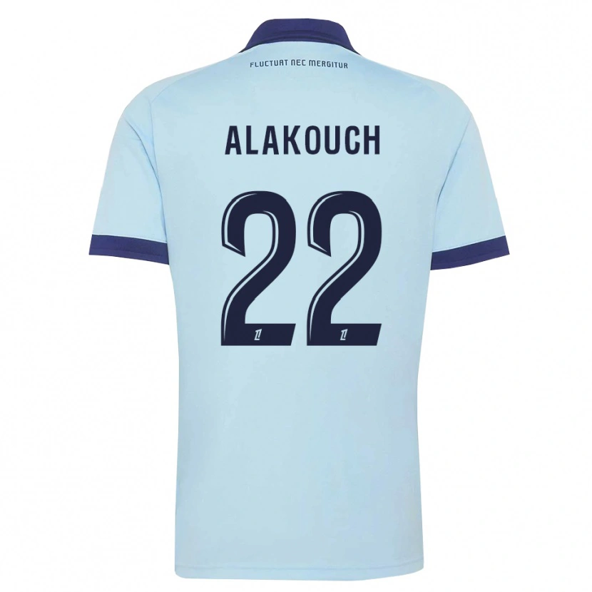 Danxen Mulher Camisola Sofiane Alakouch #22 Azul Centáurea Preto Alternativa 2026/27 Camisa Brasil