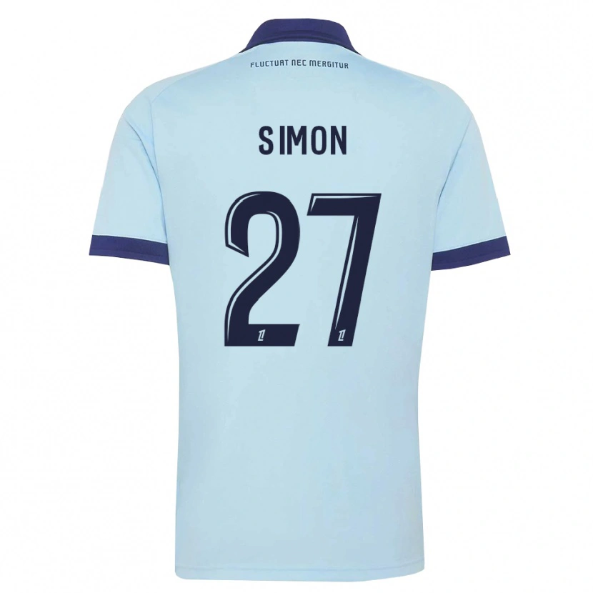 Danxen Mulher Camisola Moses Simon #27 Azul Centáurea Preto Alternativa 2026/27 Camisa Brasil