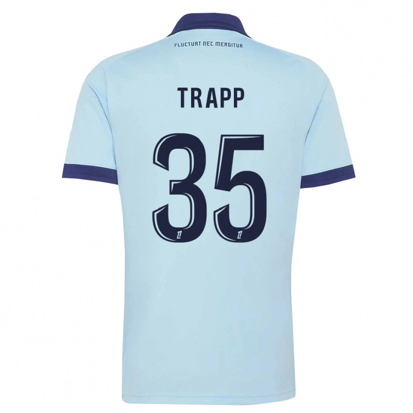 Danxen Mulher Camisola Kevin Trapp #35 Azul Centáurea Preto Alternativa 2026/27 Camisa Brasil