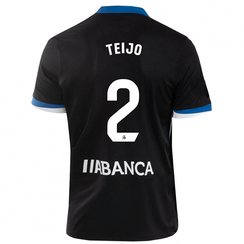 Danxen Mulher Camisola Quique Teijo #2 Preto Branco Azul Alternativa 2026/27 Camisa Brasil