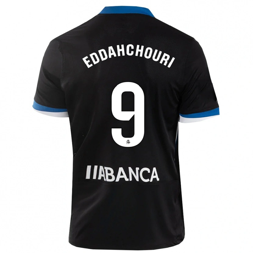 Danxen Mulher Camisola Zakaria Eddahchouri #9 Preto Branco Azul Alternativa 2026/27 Camisa Brasil
