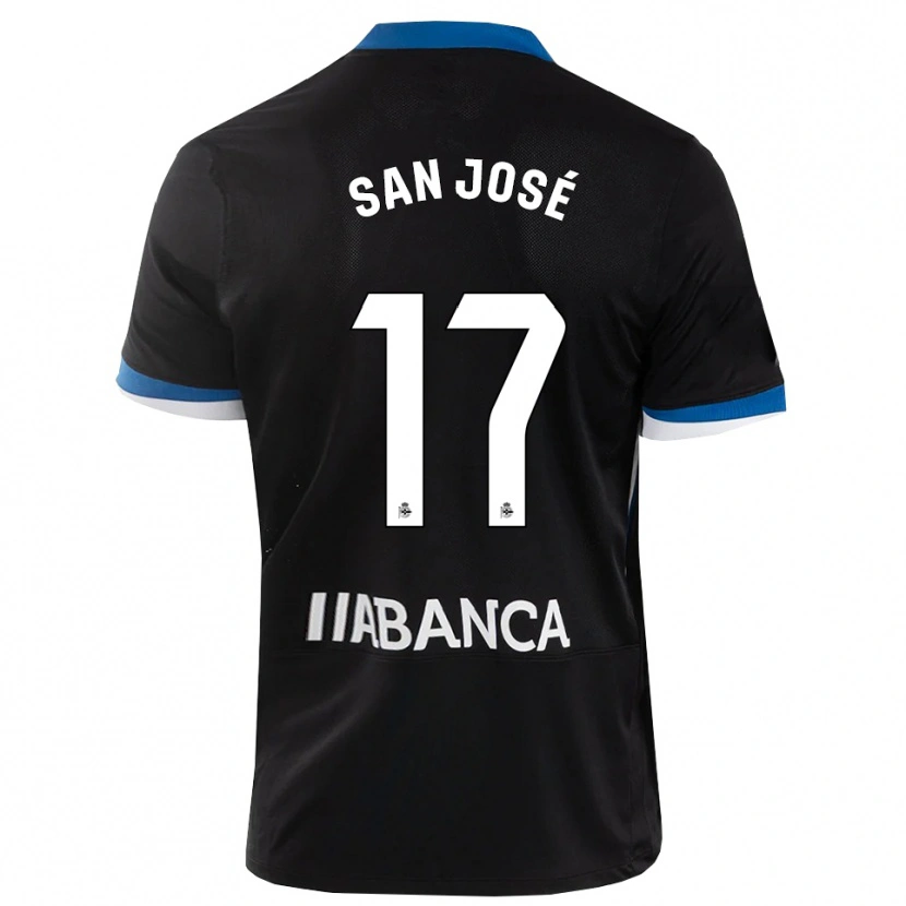 Danxen Mulher Camisola Koke San José #17 Preto Branco Azul Alternativa 2026/27 Camisa Brasil