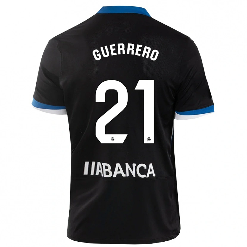 Danxen Mulher Camisola Adrián Guerrero #21 Preto Branco Azul Alternativa 2026/27 Camisa Brasil