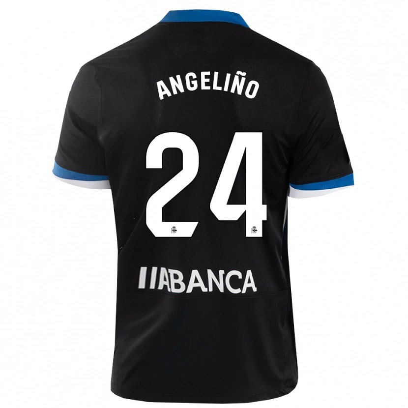 Danxen Mulher Camisola Angeliño #24 Preto Branco Azul Alternativa 2026/27 Camisa Brasil