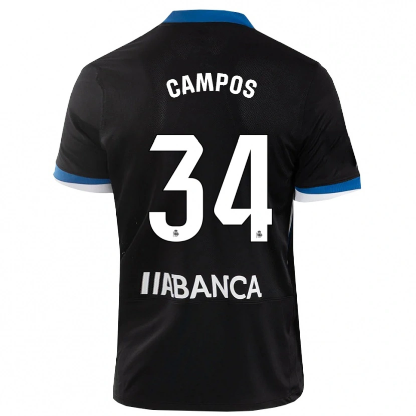 Danxen Mulher Camisola Xabi Campos #34 Preto Branco Azul Alternativa 2026/27 Camisa Brasil