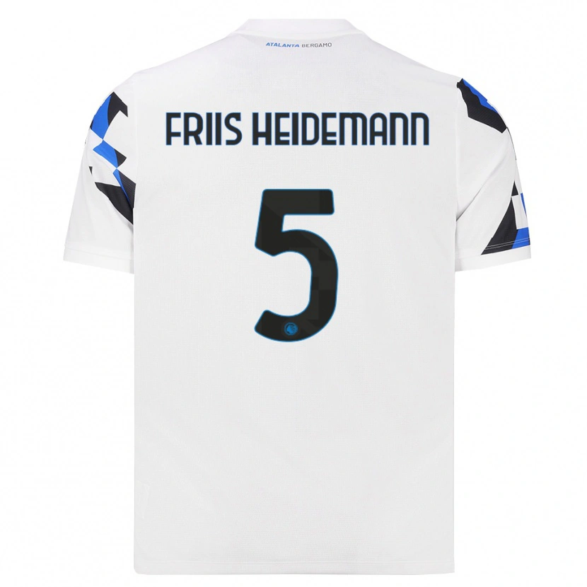 Danxen Mulher Camisola Lukas Friis Heidemann #5 Branco Vermelho Azul Alternativa 2026/27 Camisa Brasil
