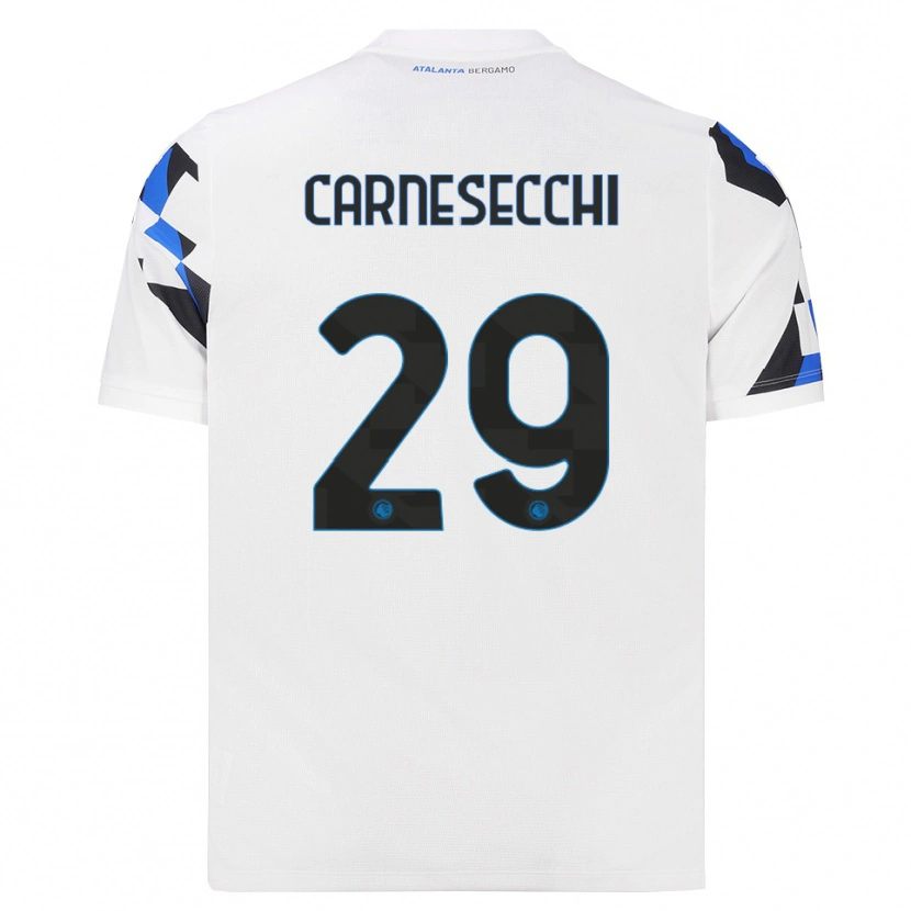 Danxen Mulher Camisola Marco Carnesecchi #29 Branco Vermelho Azul Alternativa 2026/27 Camisa Brasil