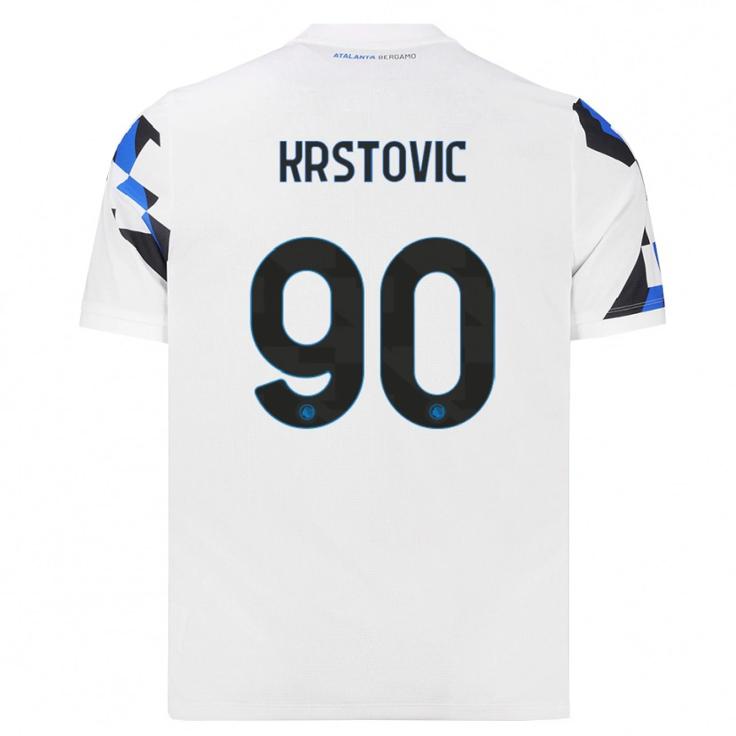 Danxen Mulher Camisola Nikola Krstović #90 Branco Vermelho Azul Alternativa 2026/27 Camisa Brasil