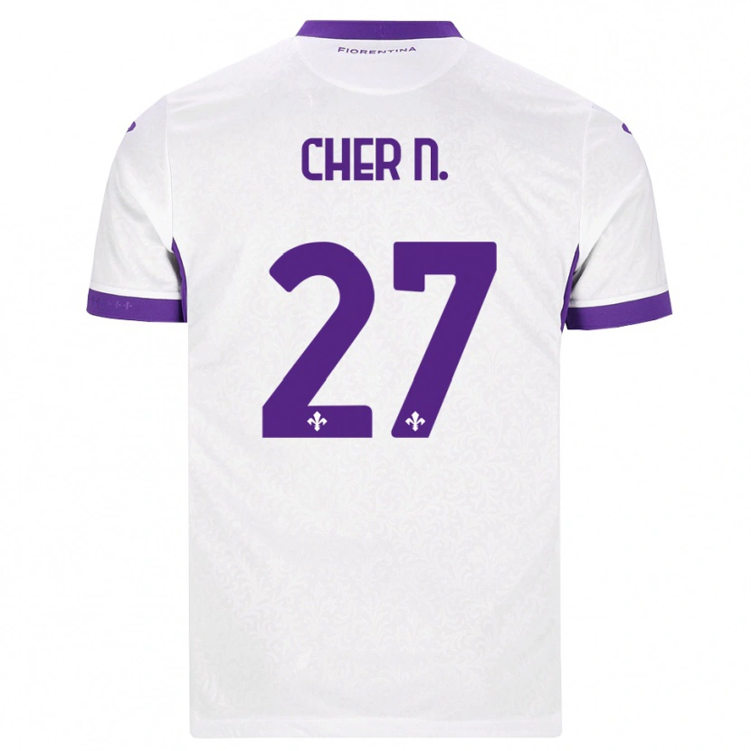Danxen Mulher Camisola Cher Ndour #27 Branco Roxo Alternativa 2026/27 Camisa Brasil