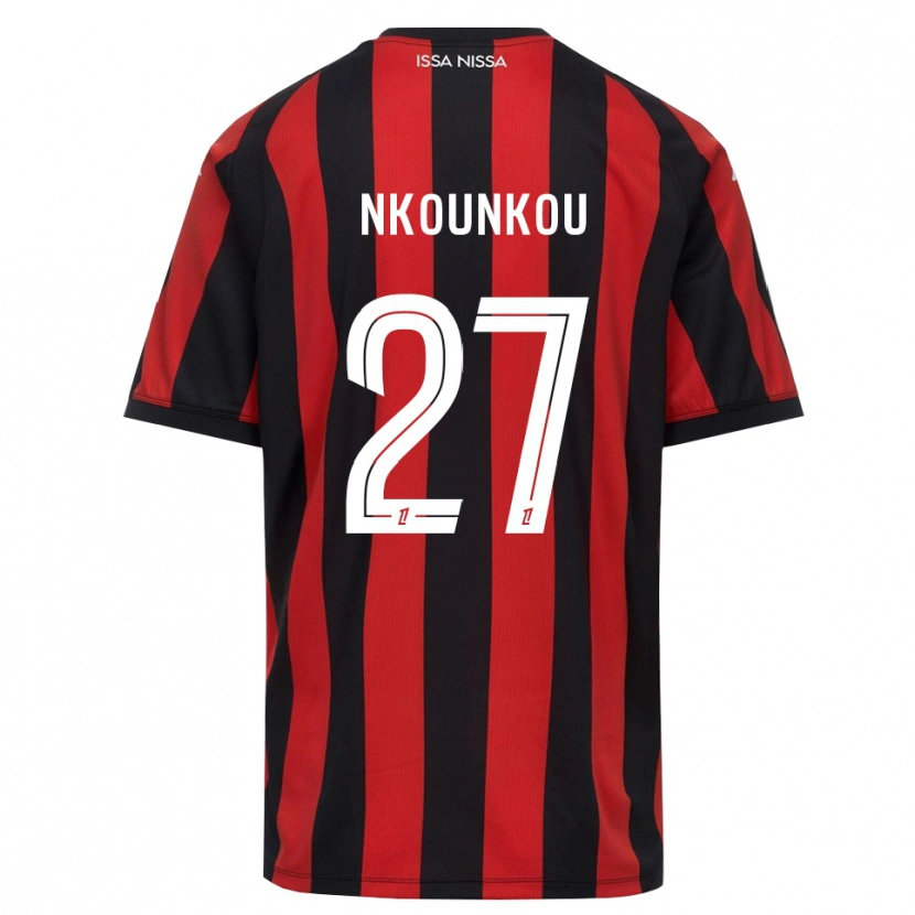 Danxen Mulher Camisola Niels Nkounkou #27 Vermelho Preto Branco Principal 2026/27 Camisa Brasil