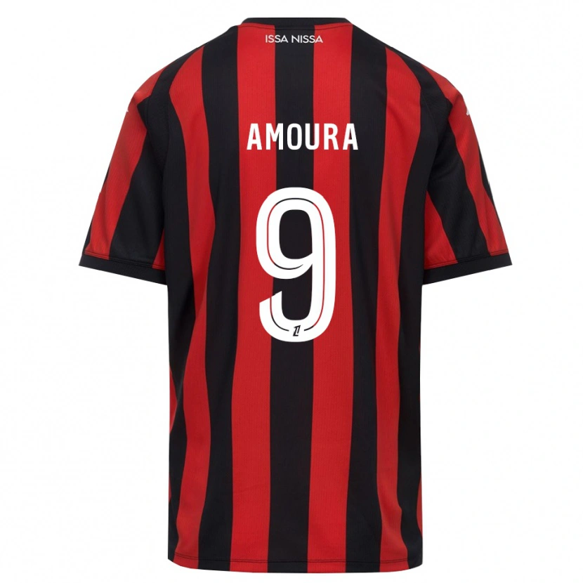 Danxen Mulher Camisola Mohamed Amoura #9 Vermelho Preto Branco Principal 2026/27 Camisa Brasil