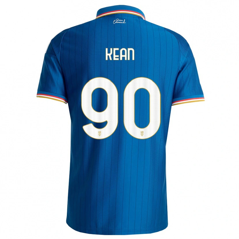 Danxen Criança Camisola Moise Kean #90 Azul Branco Vermelho Principal 2026/27 Camisa Brasil