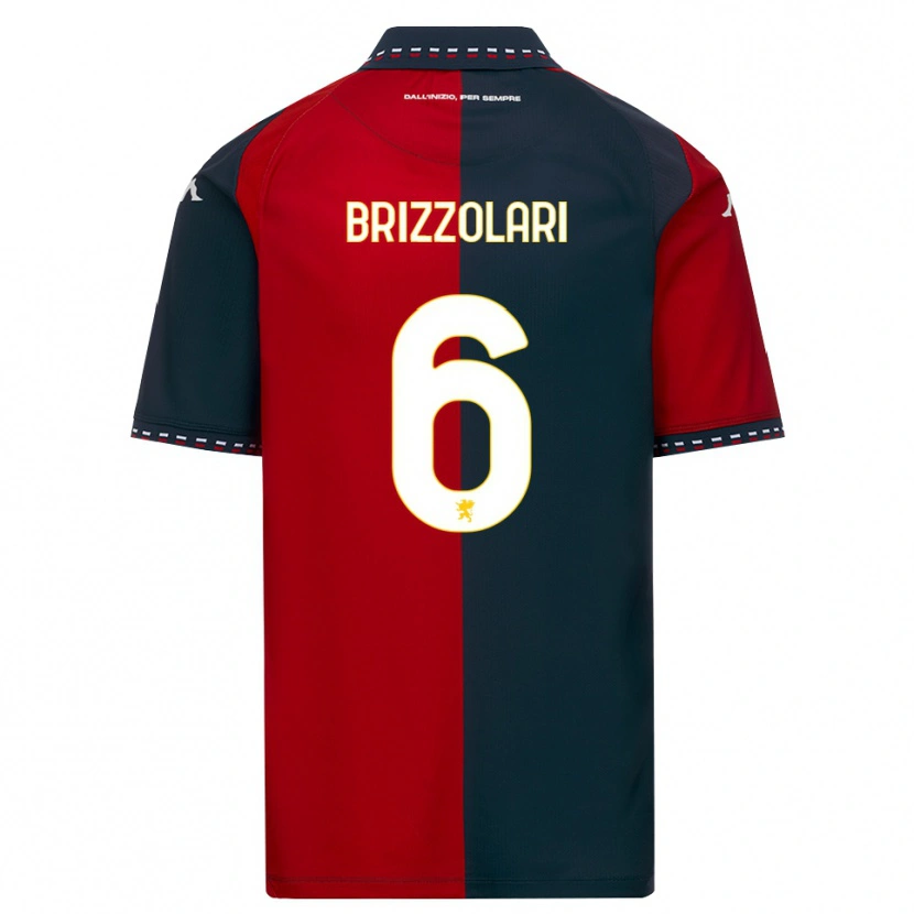 Danxen Criança Camisola Mattia Brizzolari #6 Vermelho Preto Branco Principal 2026/27 Camisa Brasil