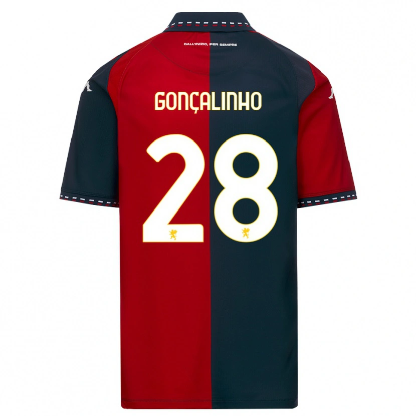 Danxen Criança Camisola João Gonçalinho #28 Vermelho Preto Branco Principal 2026/27 Camisa Brasil