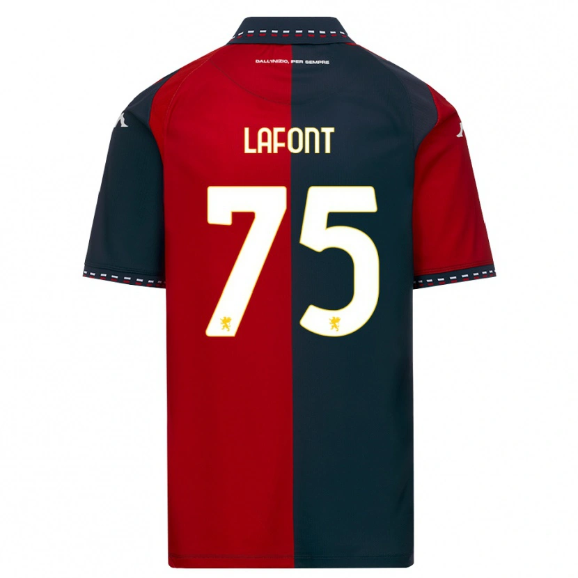 Danxen Criança Camisola Gaël Lafont #75 Vermelho Preto Branco Principal 2026/27 Camisa Brasil