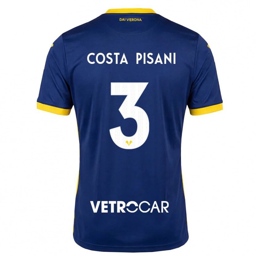 Danxen Criança Camisola Davide Costa Pisani #3 Azul Real Amarelo Branco Principal 2026/27 Camisa Brasil
