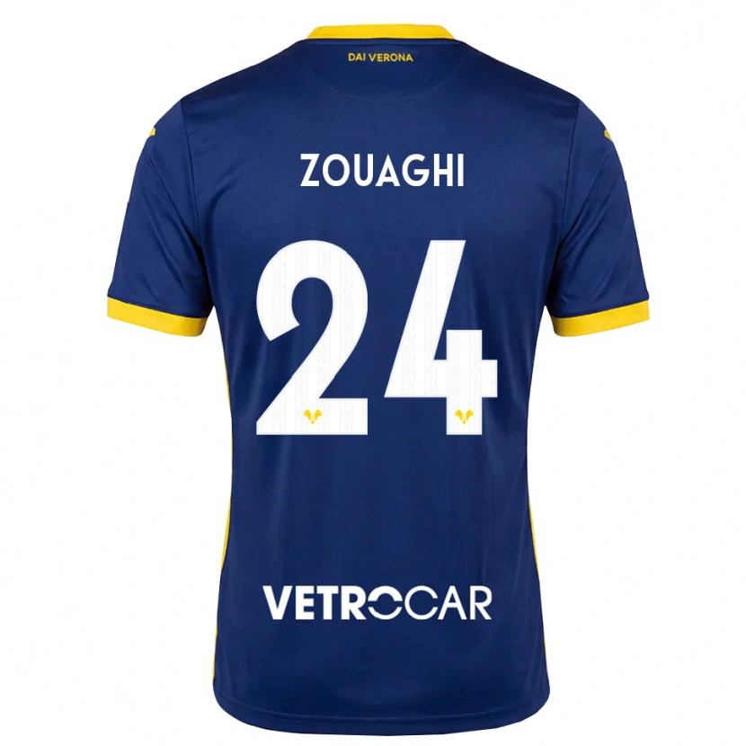Danxen Criança Camisola Thomas Zouaghi #24 Azul Real Amarelo Branco Principal 2026/27 Camisa Brasil