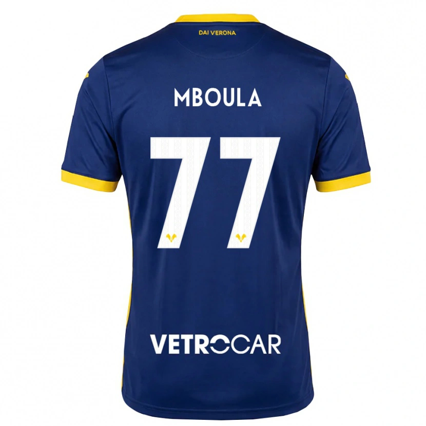 Danxen Criança Camisola Jordi Mboula #77 Azul Real Amarelo Branco Principal 2026/27 Camisa Brasil