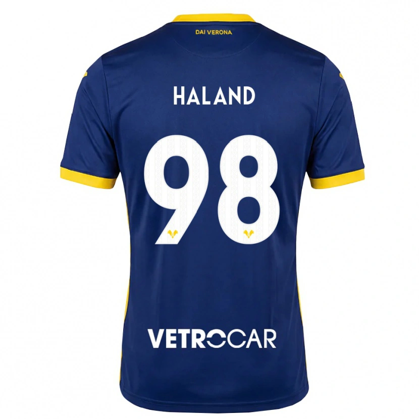 Danxen Criança Camisola Benedicte Iversen Håland #98 Azul Real Amarelo Branco Principal 2026/27 Camisa Brasil