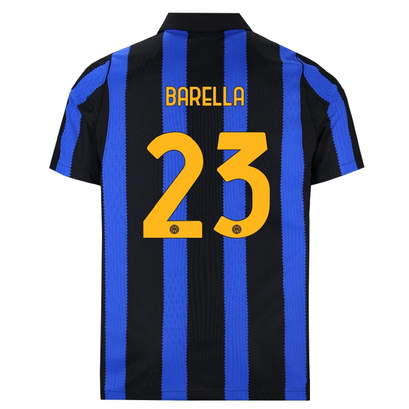 Danxen Criança Camisola Nicolò Barella #23 Preto Azul Amarelo Principal 2026/27 Camisa Brasil