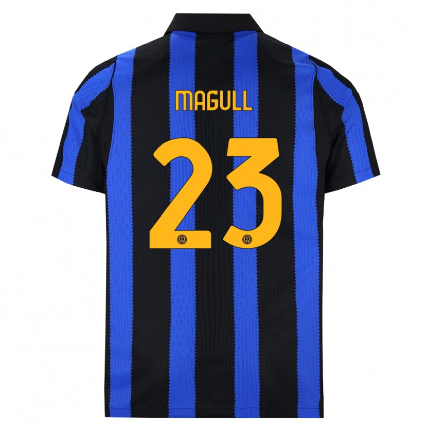 Danxen Criança Camisola Lina Magull #23 Preto Azul Amarelo Principal 2026/27 Camisa Brasil