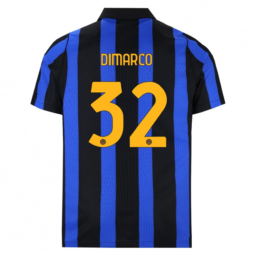 Danxen Criança Camisola Federico Dimarco #32 Preto Azul Amarelo Principal 2026/27 Camisa Brasil