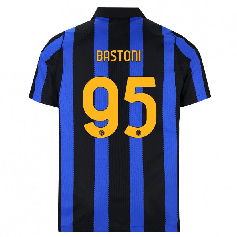 Danxen Criança Camisola Alessandro Bastoni #95 Preto Azul Amarelo Principal 2026/27 Camisa Brasil