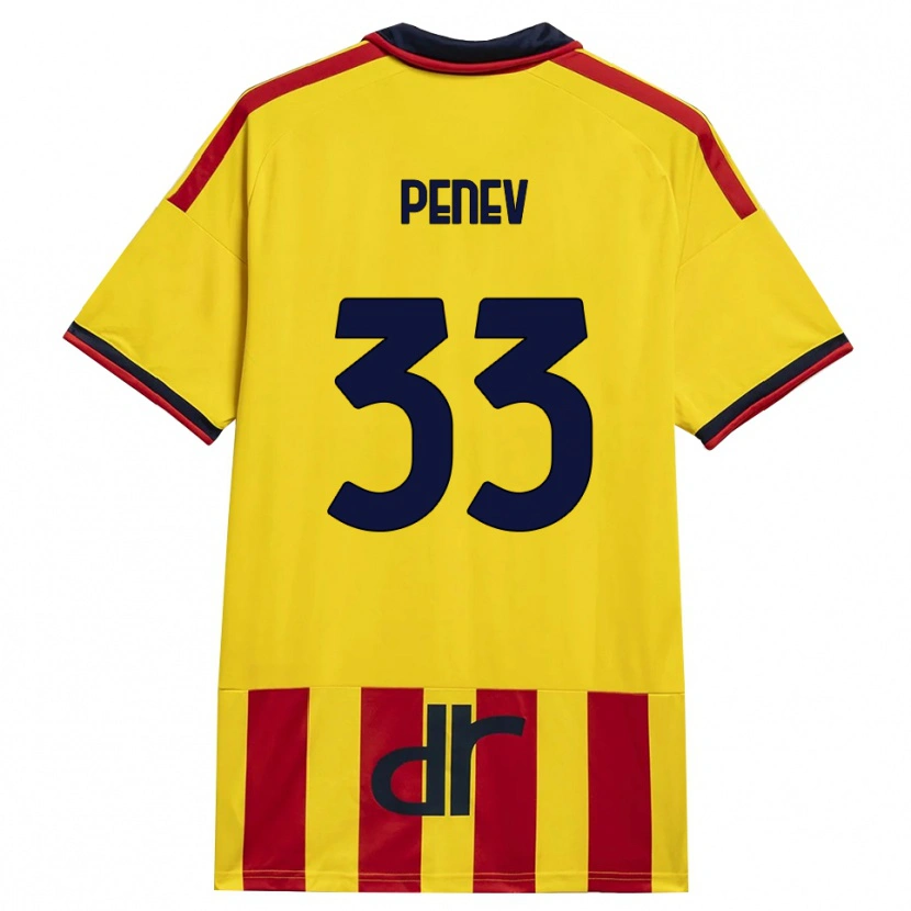 Danxen Criança Camisola Plamen Penev #33 Amarelo Vermelho Principal 2026/27 Camisa Brasil
