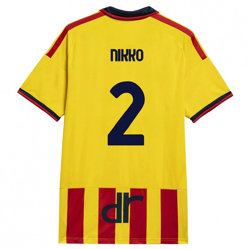 Danxen Criança Camisola Jimi Nikko #2 Amarelo Vermelho Principal 2026/27 Camisa Brasil