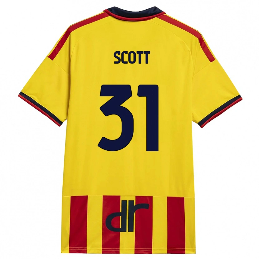 Danxen Criança Camisola Elijah Scott #31 Amarelo Vermelho Principal 2026/27 Camisa Brasil