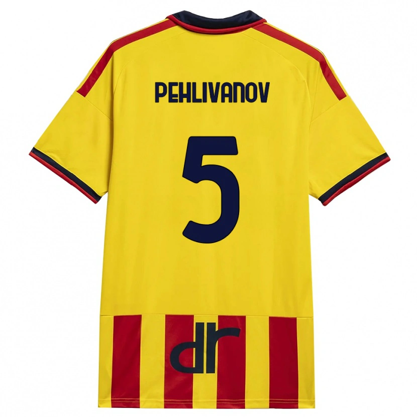 Danxen Criança Camisola Cristian Pehlivanov #5 Amarelo Vermelho Principal 2026/27 Camisa Brasil