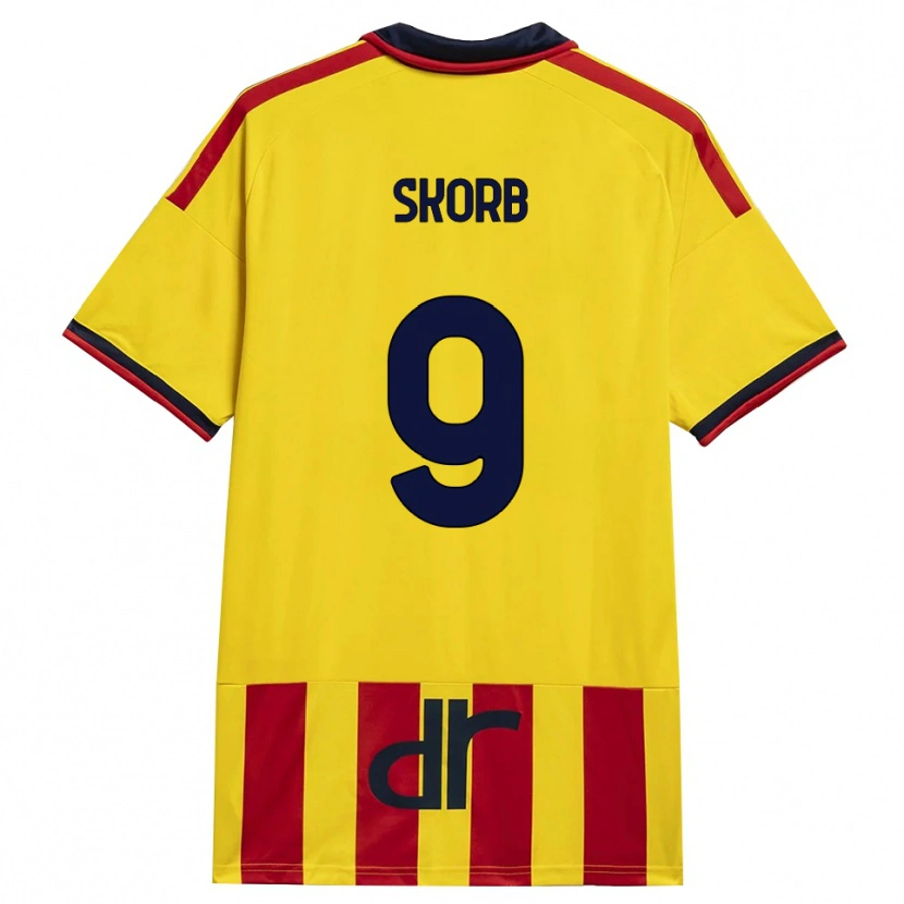 Danxen Criança Camisola Filip Skorb #9 Amarelo Vermelho Principal 2026/27 Camisa Brasil