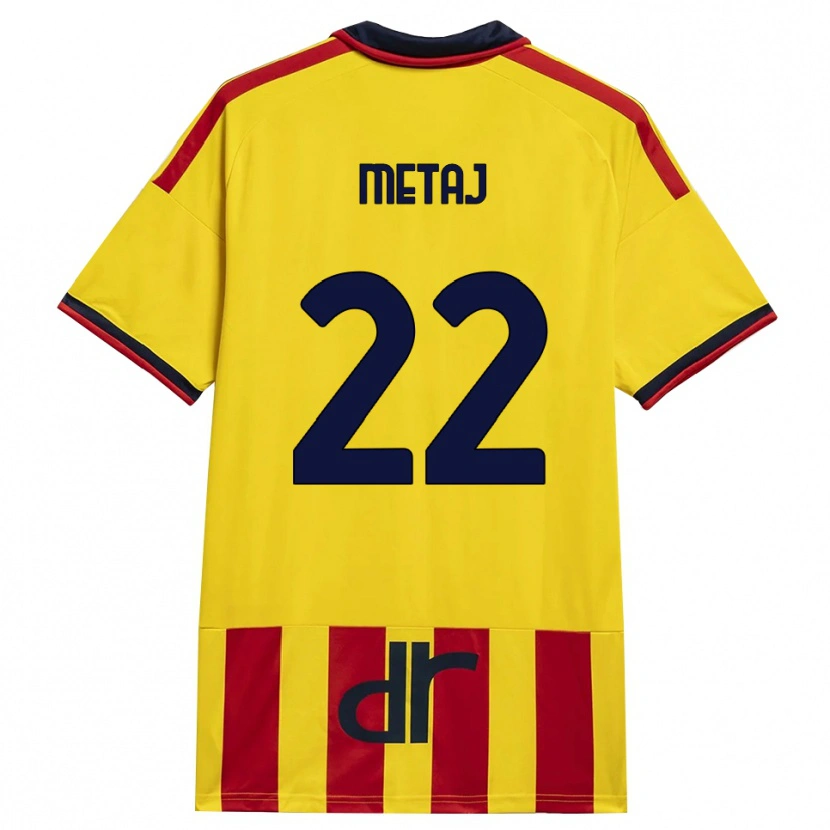 Danxen Criança Camisola Dejvi Metaj #22 Amarelo Vermelho Principal 2026/27 Camisa Brasil