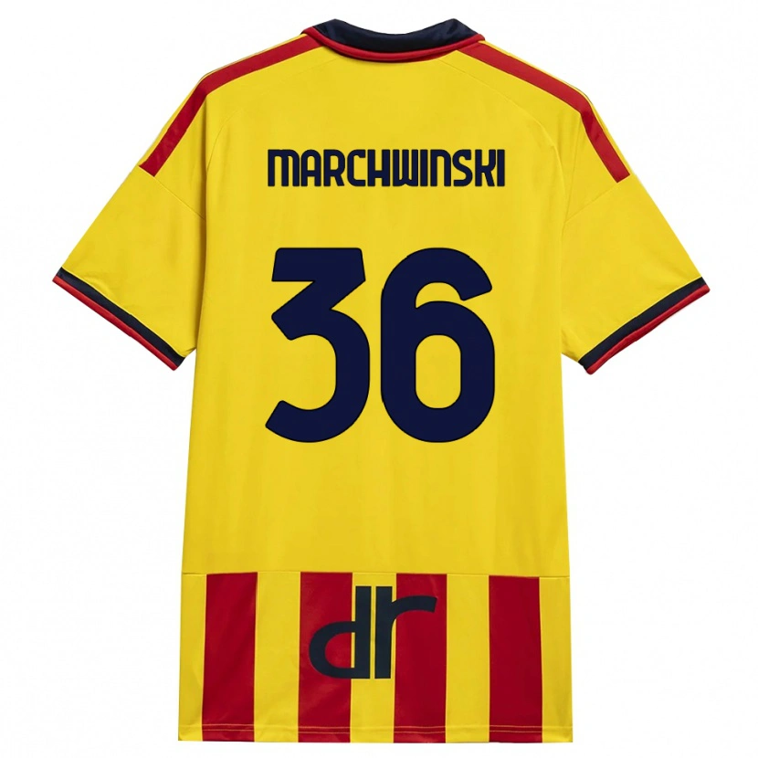 Danxen Criança Camisola Filip Marchwinski #36 Amarelo Vermelho Principal 2026/27 Camisa Brasil