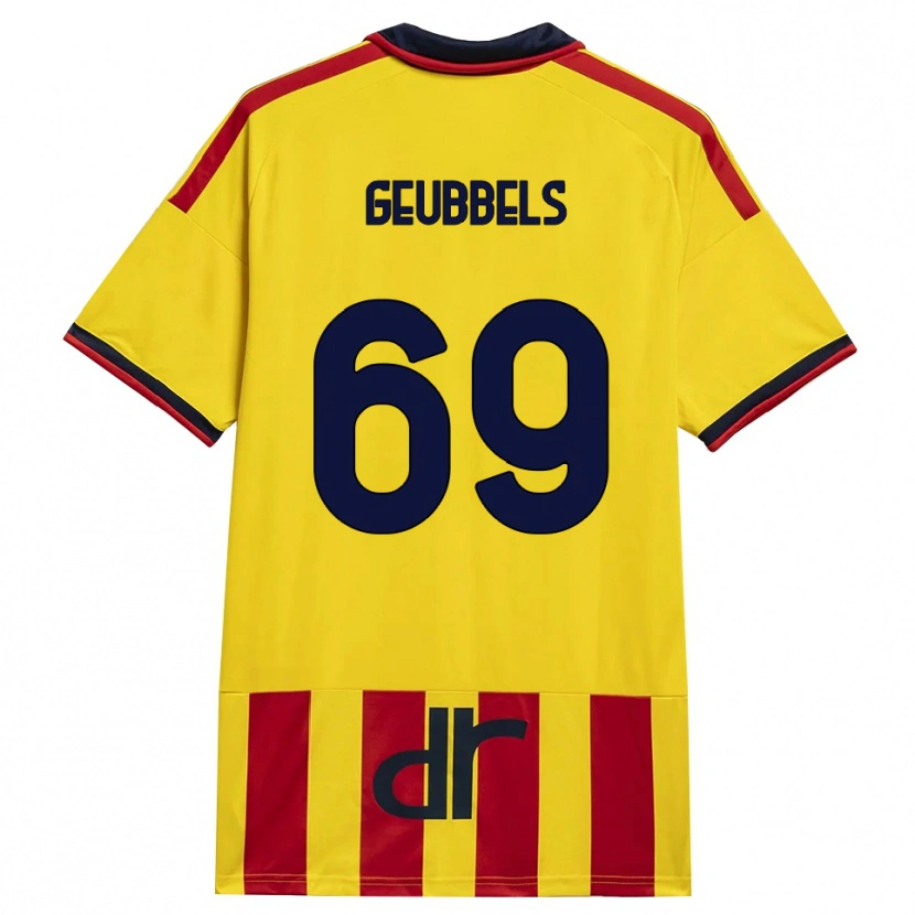 Danxen Criança Camisola Willem Geubbels #69 Amarelo Vermelho Principal 2026/27 Camisa Brasil