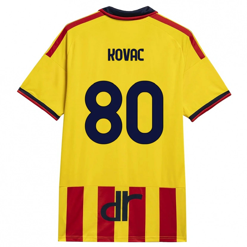 Danxen Criança Camisola Niko Kovač #80 Amarelo Vermelho Principal 2026/27 Camisa Brasil