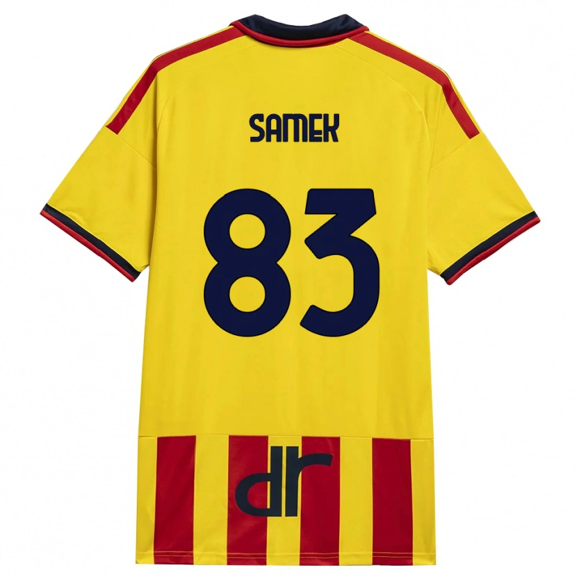 Danxen Criança Camisola Daniel Samek #83 Amarelo Vermelho Principal 2026/27 Camisa Brasil