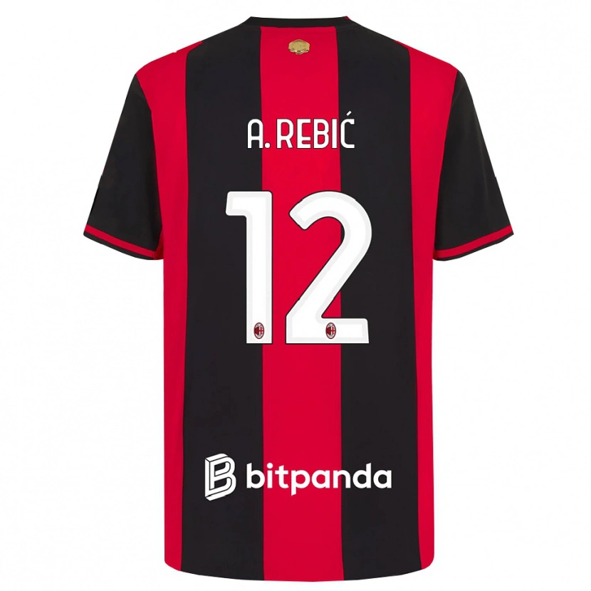Danxen Criança Camisola Ante Rebic #12 Vermelho Preto Branco Principal 2026/27 Camisa Brasil
