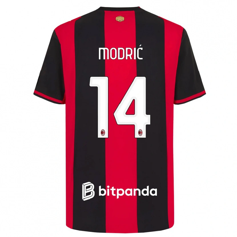 Danxen Criança Camisola Luka Modrić #14 Vermelho Preto Branco Principal 2026/27 Camisa Brasil