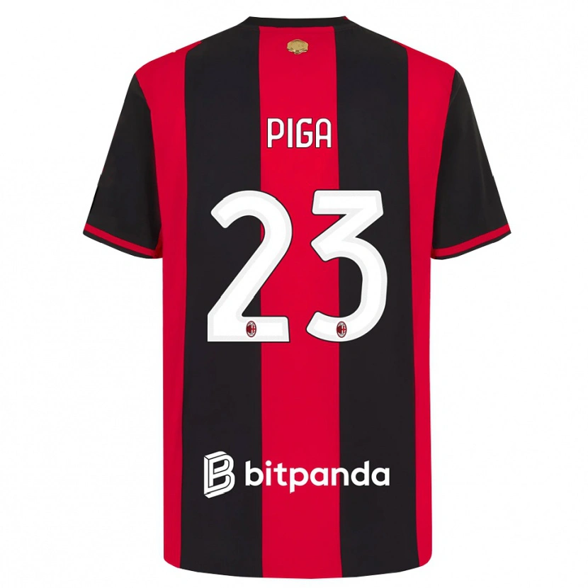 Danxen Criança Camisola Julie Piga #23 Vermelho Preto Branco Principal 2026/27 Camisa Brasil
