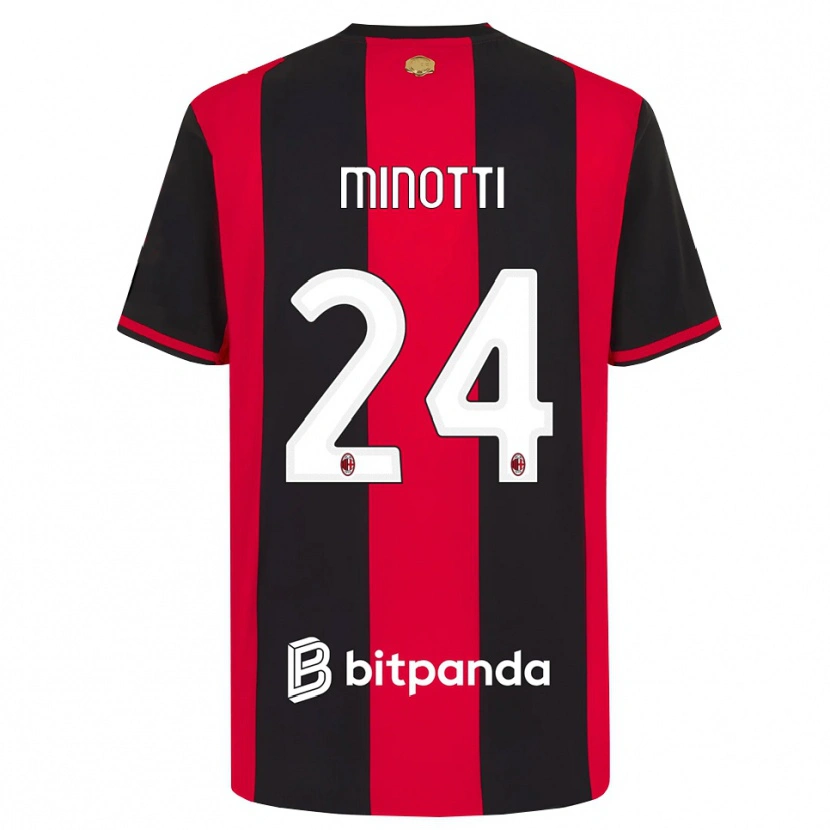 Danxen Criança Camisola Gabriele Minotti #24 Vermelho Preto Branco Principal 2026/27 Camisa Brasil