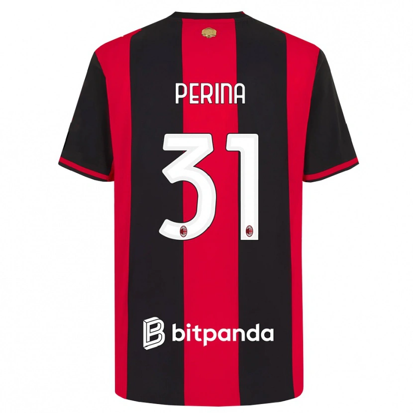 Danxen Criança Camisola Gioele Perina #31 Vermelho Preto Branco Principal 2026/27 Camisa Brasil